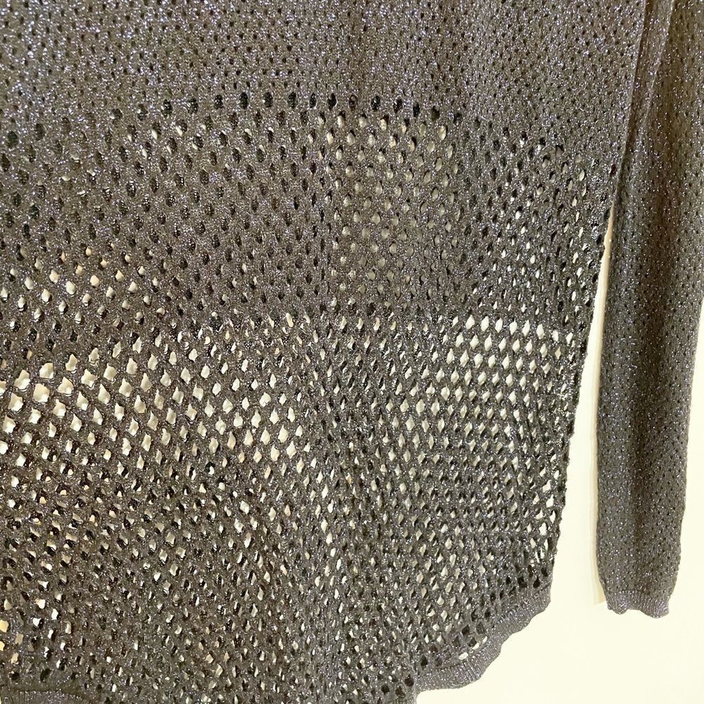 Rock & Republic Black Metallic Blue Knit Sweater S - Picture 5 of 9